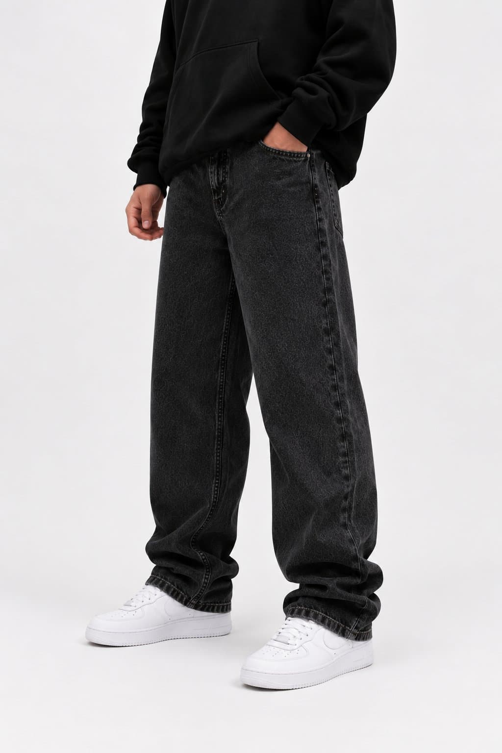 Siyah Baggy Jean - görsel 2